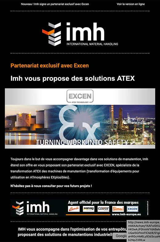Newsletter Excen pour Imh