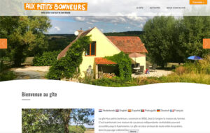 Aperçu du site Internet du gîte Aux Petits Bonheurs