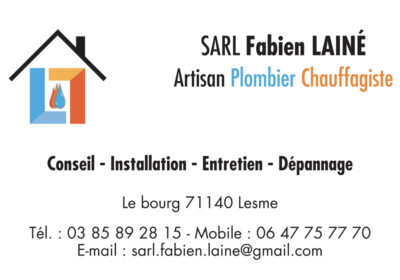 Cartes de visite<br>SARL Fabien Lainé